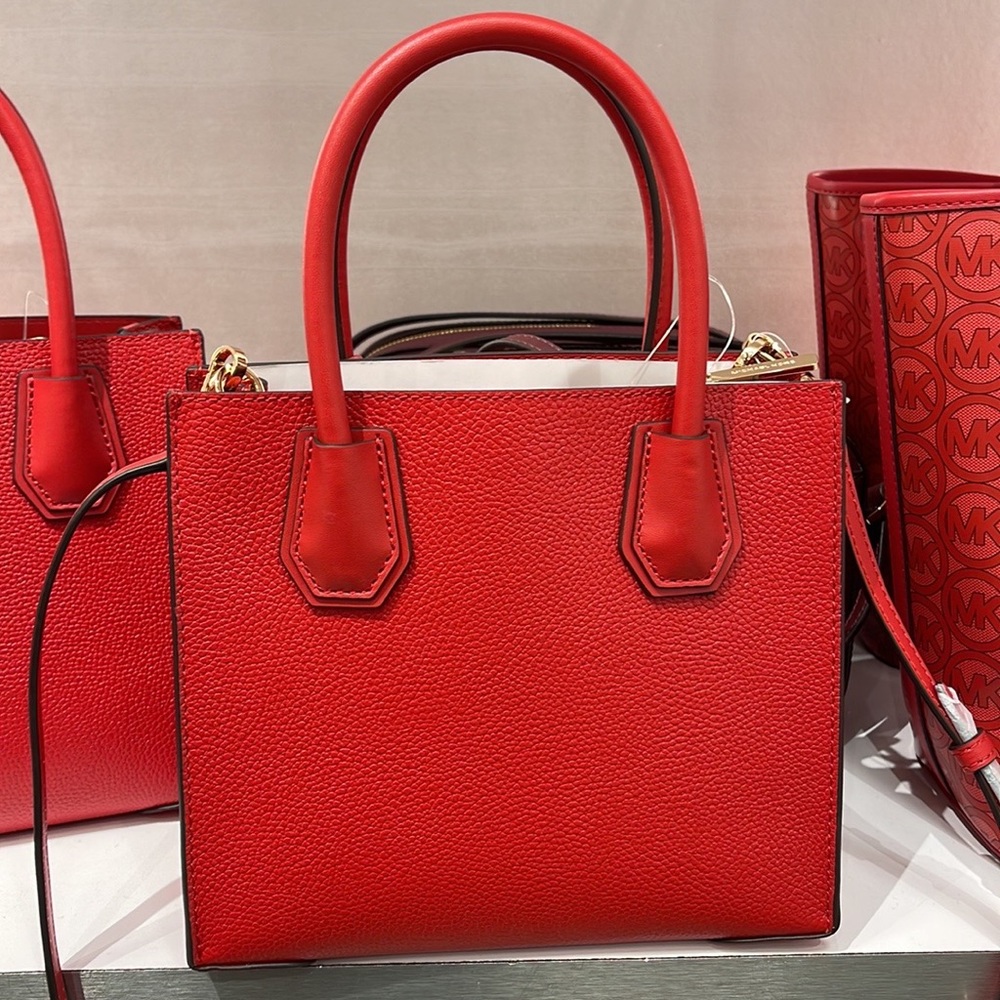 Michael Kors Mercer Medium Leather Messenger 
Flame - Picture 8 of 16